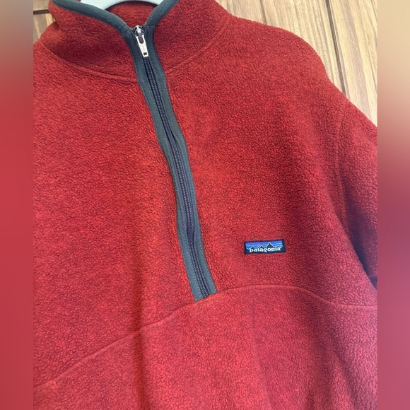 Patagonia Synchilla 1/4 Zip Fleece Pullover Red Medium - Picture 3 of 5